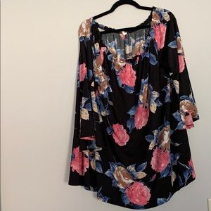 3X Pinkblush Off the Shoulder Floral top